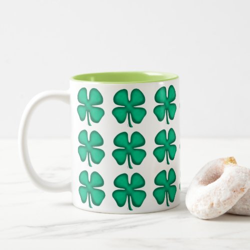 Lucky 4 Leaf Irish Clover two tone mug