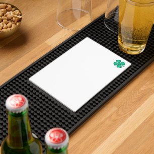 Lucky 4 Leaf Irish Clover white bar mat