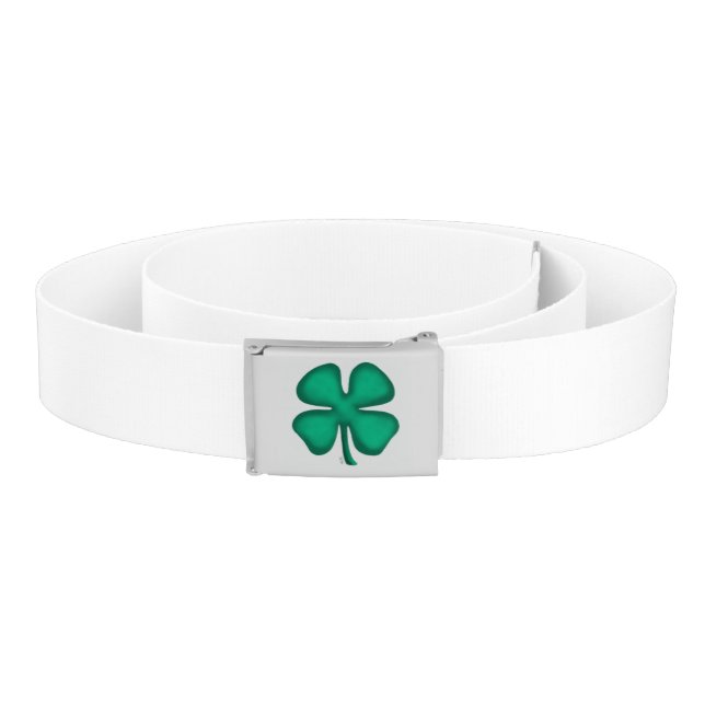 Lucky 4 Leaf Irish Clover white belt (Coil)