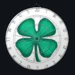 Lucky 4 Leaf Irish Clover white dartboard<br><div class="desc">Lucky 4 Leaf Irish Clover dartboards are a great way to show 'your Irish' and dartboards for darts players on St. Patrick's Day or any day. Lucky 4 Leaf Irish Clover is Steamy Raimon original art and has 1st 4-leaf clover design for sale ever on www anywhere.</div>