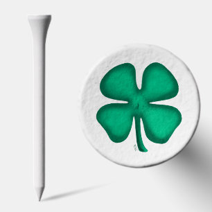 Lucky 4 Leaf Irish Clover white golf tee top