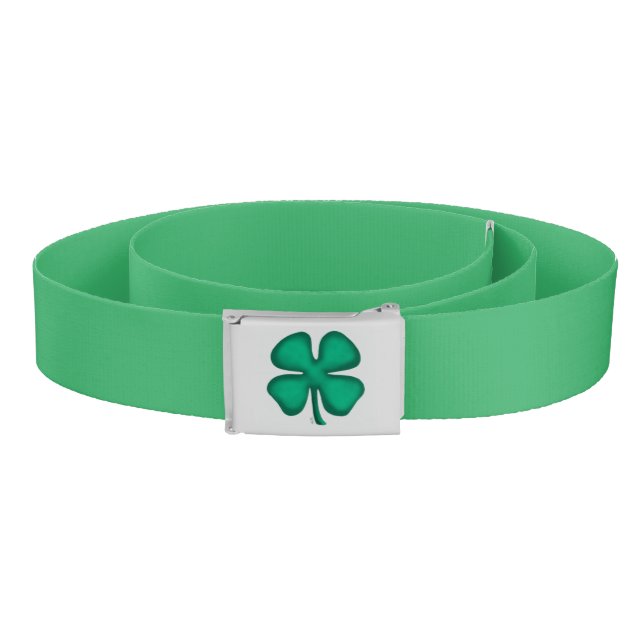 Lucky 4 Leaf Irish Clover white green belt (Coil)