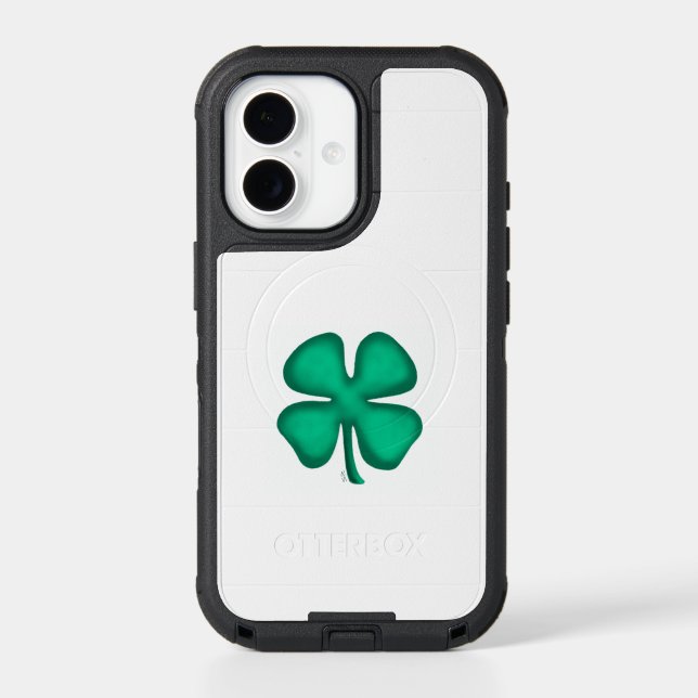 Lucky 4 Leaf Irish Clover white iPhone 17 OB case (Back)