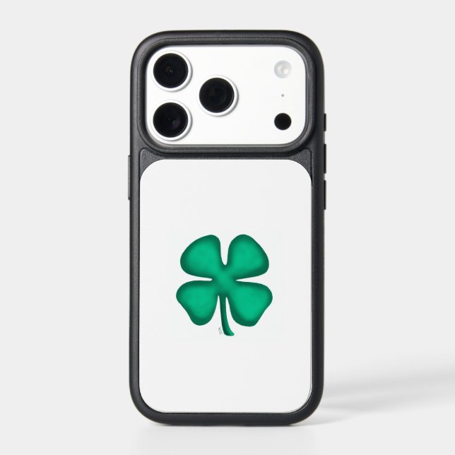 Lucky 4 Leaf Irish Clover white iPhone 17 Pro case (Back)