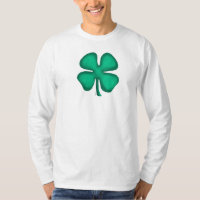 Lucky 4 Leaf Irish Clover white long sleeve shirt