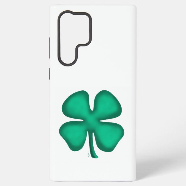 Lucky 4 Leaf Irish Clover white S22 Ult phone case (Back)
