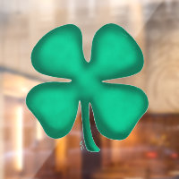 Lucky 4 Leaf Irish Clover window cling back stick