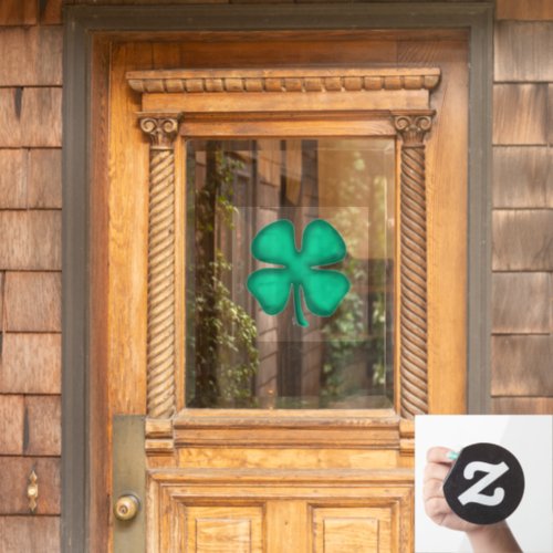 Lucky 4 Leaf Irish Clover window cling front stick