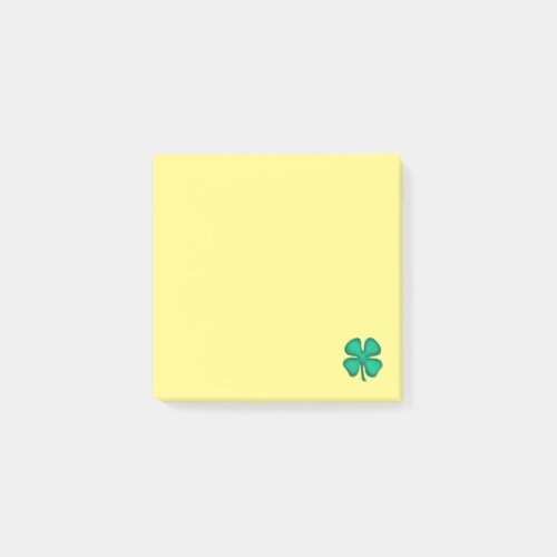 Lucky 4 Leaf Irish Clover yellow note pads