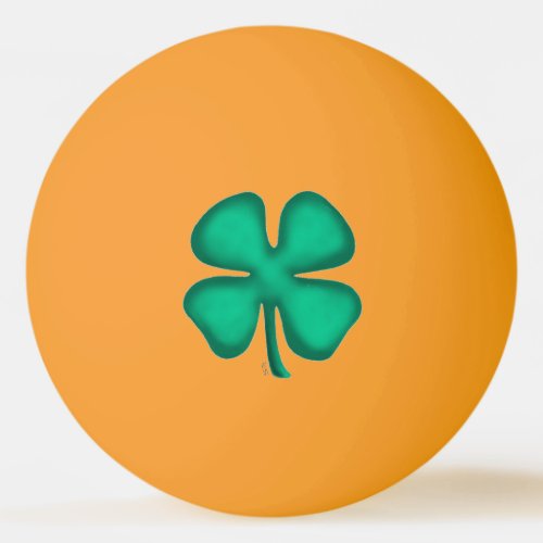 Lucky 4 Leaf Irish Clover yg 1_star ping pong ball