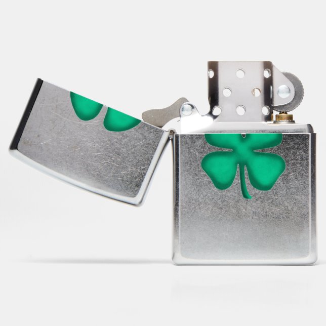 Lucky 4 Leaf Irish Clover Zippo lighter | Zazzle