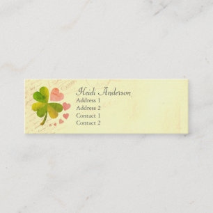 Lucky 4 Leaf Love Clover Skinny Card