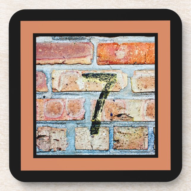 Lucky 7 Plaid Beverage Coaster (Front)