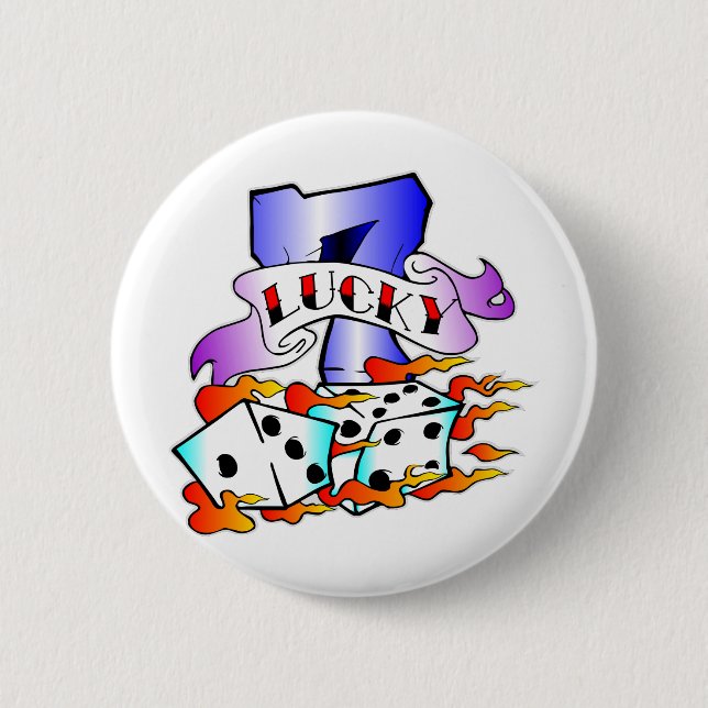 Lucky 7 w/ Dice Button (Front)