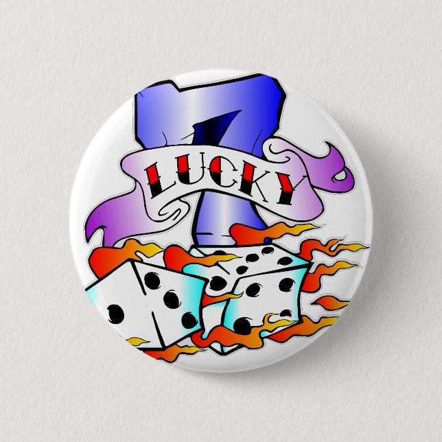 Lucky 7 w/ Dice Button (Front)