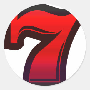 Lucky 7s classic round sticker