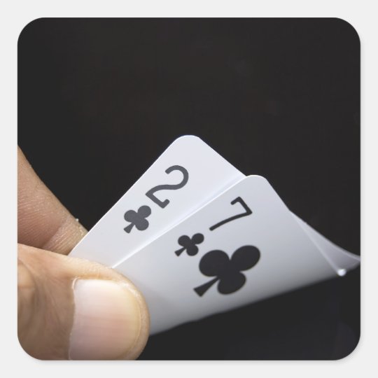 Lucky 9s - 2 & 7 of Clubs Square Sticker