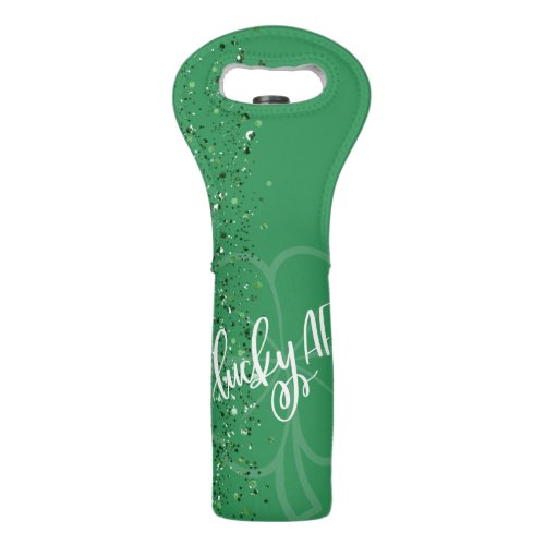 Lucky AF  Cute St Patricks Day Irish Quote Wine Bag