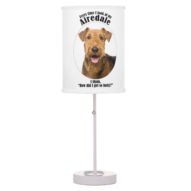 Lucky Airedale Table Lamp (Front)