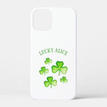 Lucky Alice | Irish Shamrocks Iphone 12 Mini Case by BestCases4u at Zazzle