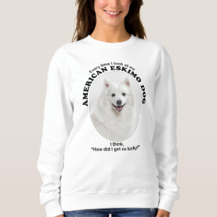 Lucky American Eskimo Dog Sweatshirt