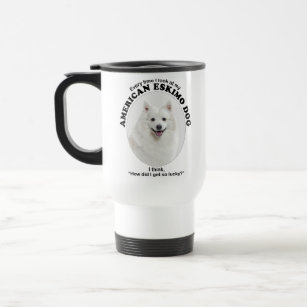 Lucky American Eskimo Dog Travel Mug