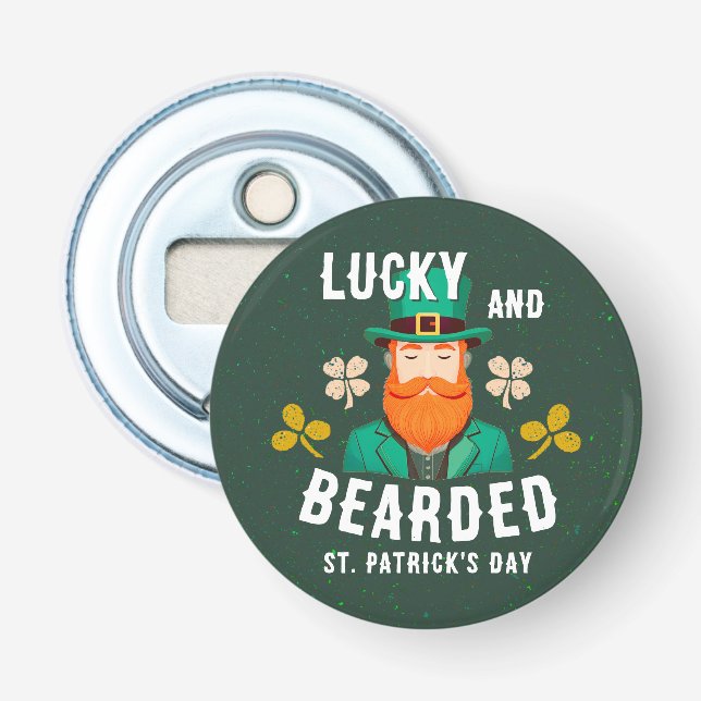 Lucky and Bearded St. Patrick’s Day Leprechaun Bottle Opener (Front)