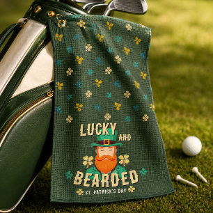Lucky and Bearded St. Patrick’s Day Leprechaun Golf Towel