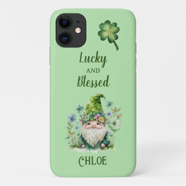 Lucky and Blessed Gnome iPhone/iPad case (Back)