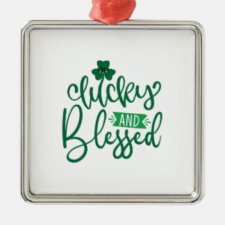 Lucky And Blessed Metal Ornament
