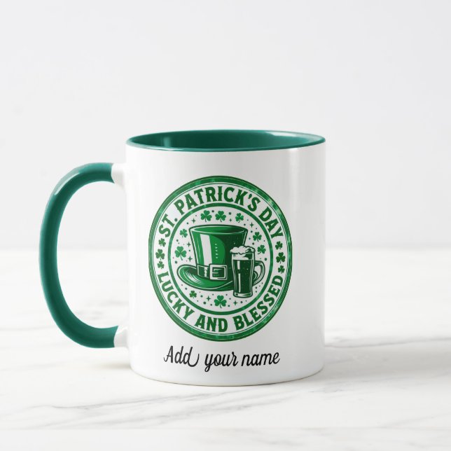 Lucky and Blessed St. Patrick's Day Mug (Left)