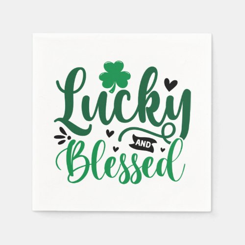 Lucky and Blessed St Patricks Day Napkins