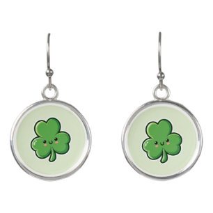 Lucky and Funny Irish Shamrock Earrings
