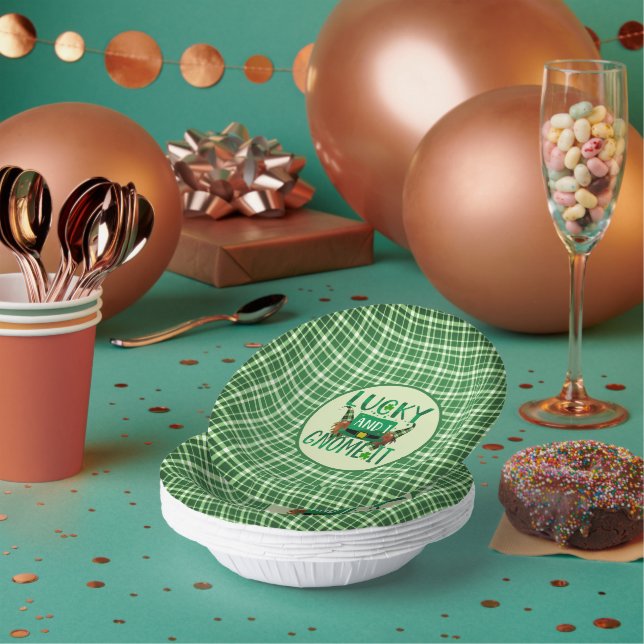 Lucky and I Gnome It St Patricks Day Party Paper Bowls (Multi)
