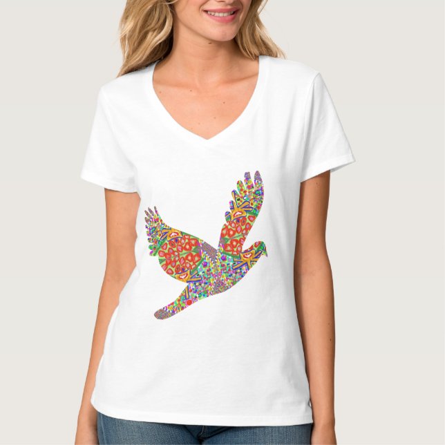 LUCKY Angel Bird. VNECK CHOICE SHIRT (Front)
