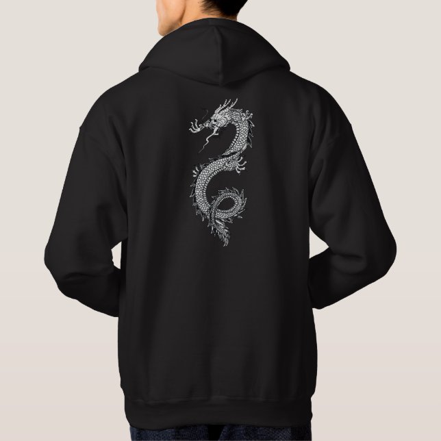 Lucky Asian Dragon Tattoo Style Hoodie (Back)