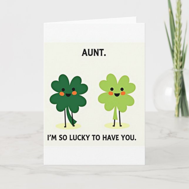 Lucky Aunt Glitter Texture Card (Front)