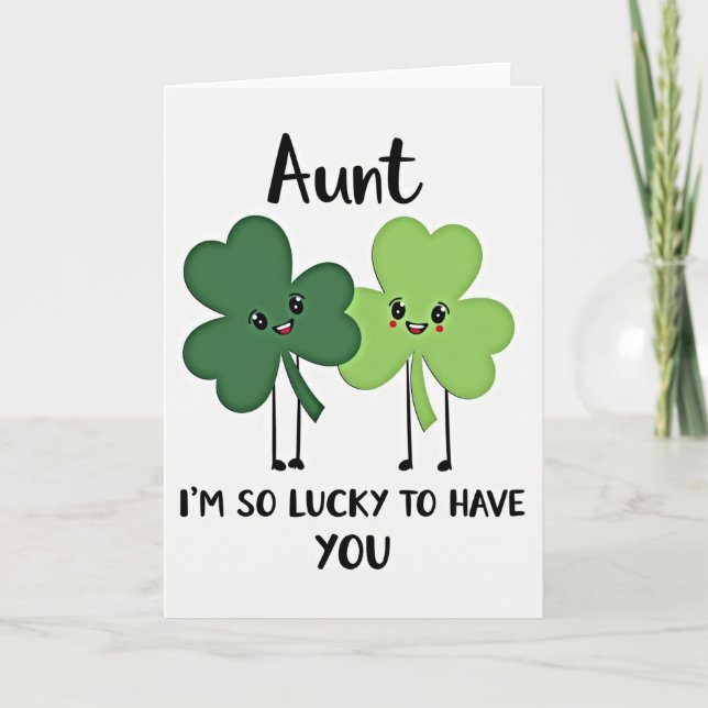 Lucky Aunt Love You Card (Front)