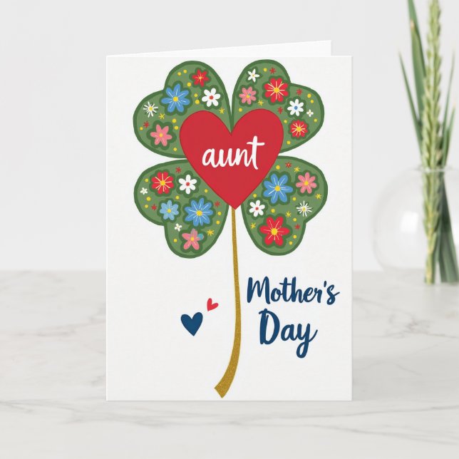 Lucky Aunt Mothers Day Card (Front)