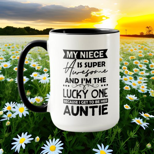 lucky Aunt Niece word art Mug