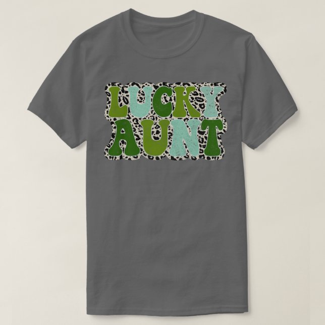 Lucky Aunt St Patrick's Day Funny Aunt Irish Shamr T-Shirt (Design Front)