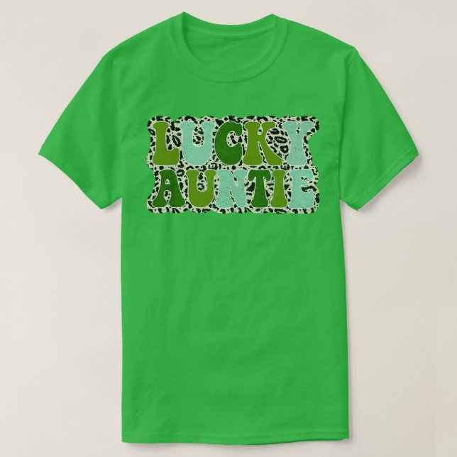Lucky Auntie St Patrick's Day Funny Aunt Irish Sha T-Shirt (Design Front)