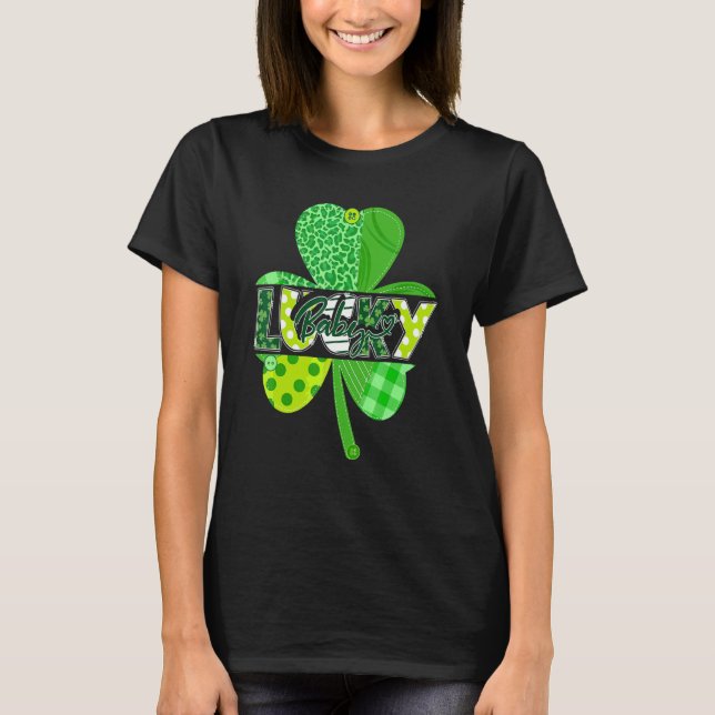 Lucky Baby Boy Girl St Patricks Day Irish Shamrock T-Shirt (Front)
