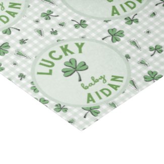 Lucky Baby Green and White Gingham St Patricks Day