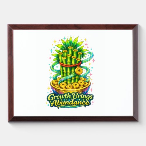 Lucky Bamboo Framed Wall Art Prosperity Home Decor Award Plaque
