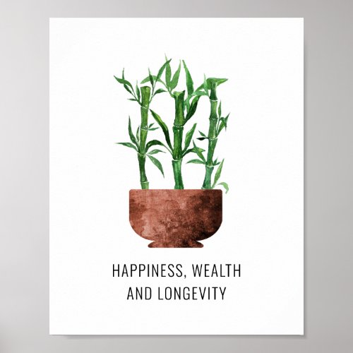 Lucky Bamboo Happiness Wealth Longevity Poster