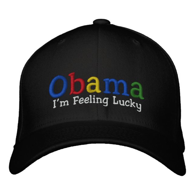 Lucky Barack Obama Embroidered Hat (Front)