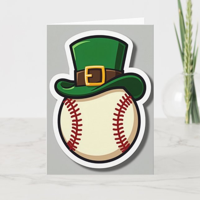Lucky Baseball Day Greeting Card (Front)