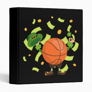 Lucky Basketball Happy Patrick's Day 3 Ring Binder