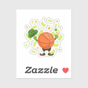 Lucky Basketball Happy Patrick's Day Sticker